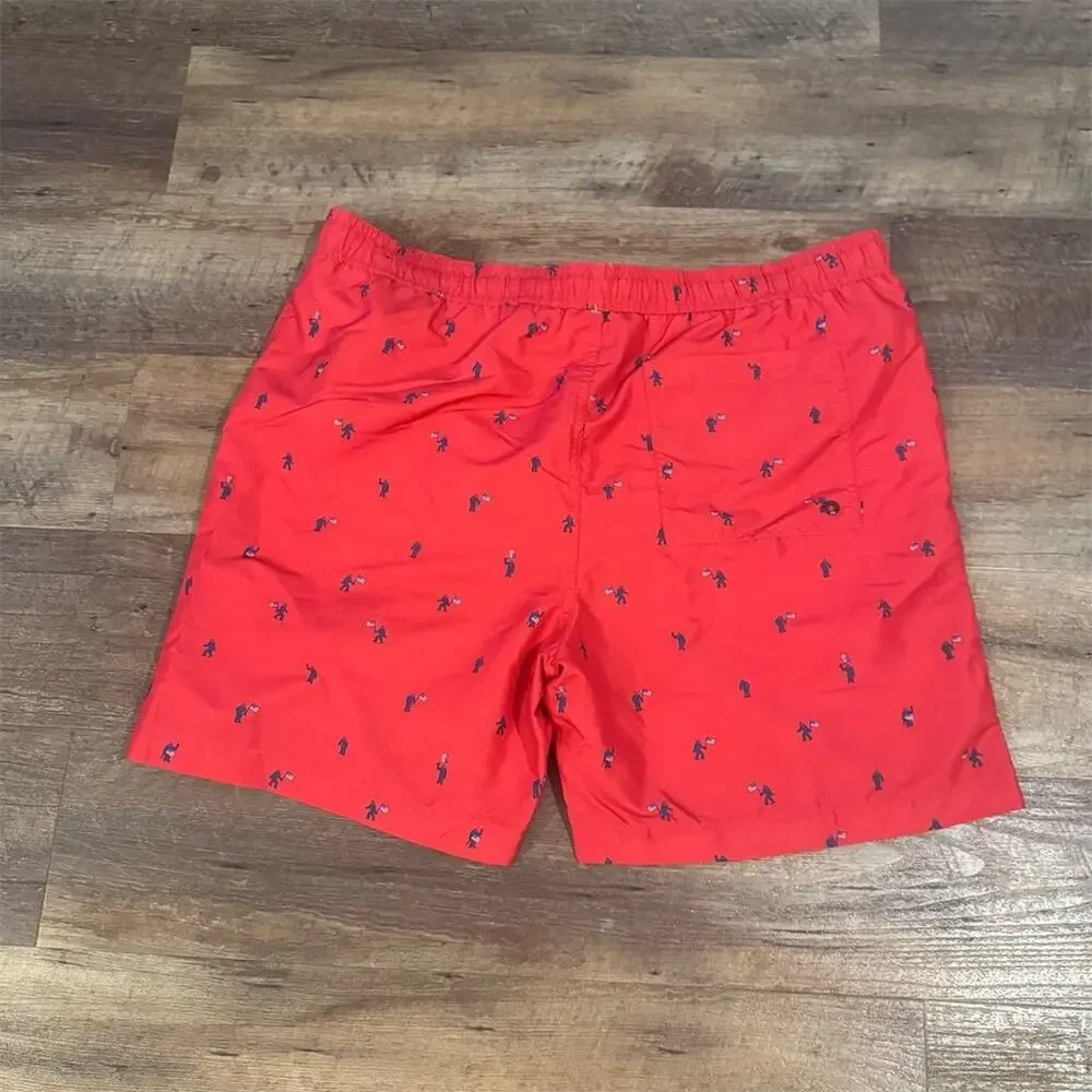 Eddie Bauer Swim Trunks XL Red Sasquatch USA Flag Print Quick-Dry SPF 50+ Beach